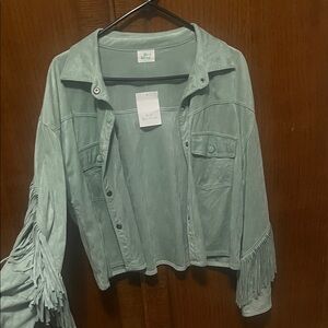 Green Fringe Women's Jacket New with tags